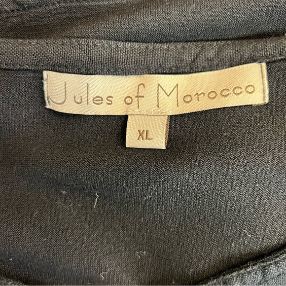 Jules of Morocco Black Long Sleeve V-Neck Lagenlook Dress Size X-Large - Picture 10 of 11